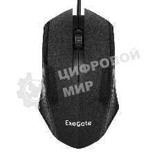 Мышь проводная ExeGate SH-9025L2 OEM черный, 1000 dpi, USB, кнопки - 3