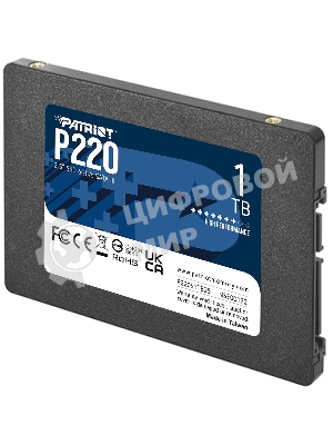 Накопитель SSD Patriot P220, 1Tb, SATA III, 2.5