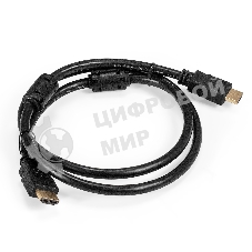 Кабель HDMI ExeGate EX-CC-HDMI2-1.0F (19M/19M, v2.0, 1м, 4K UHD, Ethernet, ферритовые кольца, позолоченные контакты)