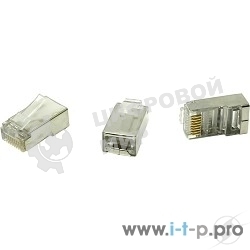 Коннектор 5bites Коннектор US006A RJ-45 8p8c, зол.напыление, экран. (1шт)