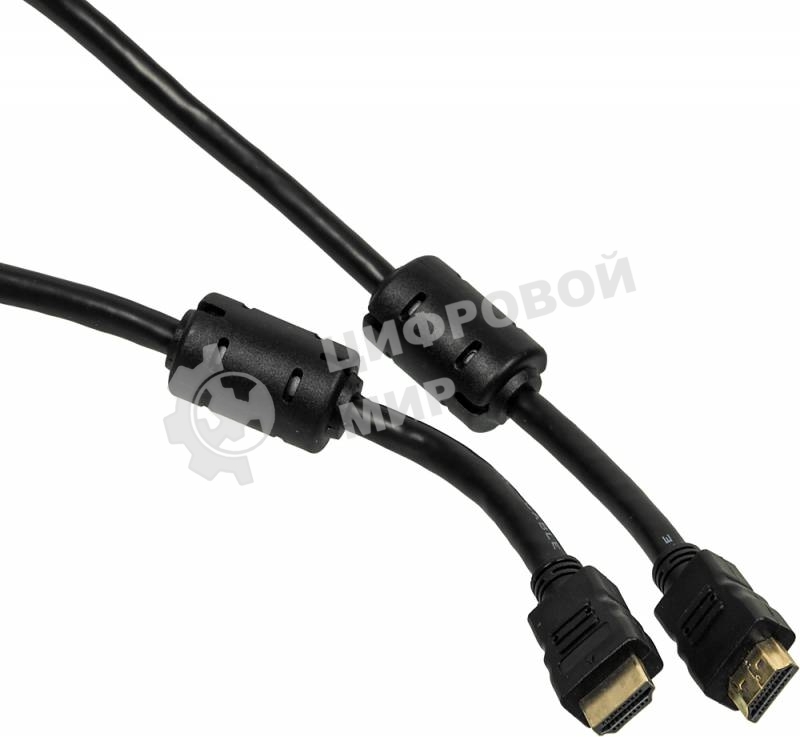 Кабель-соединительный аудио-видео Ningbo HDMI-5M-MG HDMI (m)/HDMI (m) 5м. феррит.кольца позолоченные контакты черный