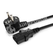 Кабель питания Cablexpert PC-186-1-1.8M, 1.8м, Schuko- C13, 3x1кв.мм, черный, с заземлением, пакет