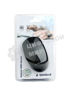 Мышь беспроводная Gembird MUSW-354 черный, 1600 dpi, радиоканал, USB, кнопки - 4