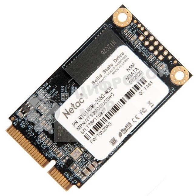 Накопитель SSD Netac N5M, 256Gb, mSATA, R/W 560/520