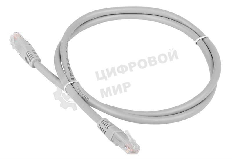 Патч-корд TWT UTP cat.6, с заливными колпачками, 7.0 м, серый