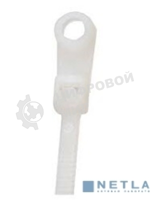 Хомут-стяжкa нейлоновая под винт Rexant 200x4,3 мм, белая, упаковка 100 шт.