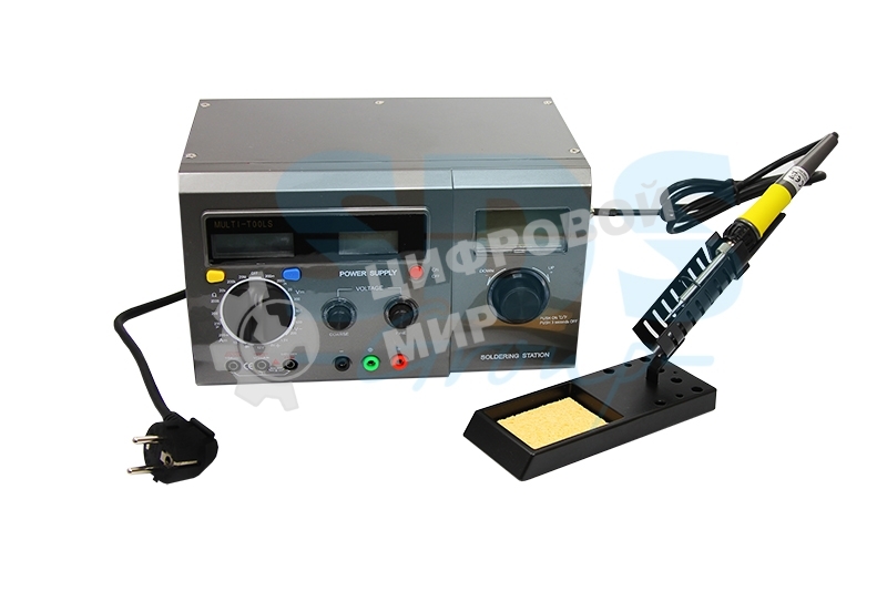 Многофункциональная цифровая паяльная станция Rexant с мультиметром и ЖК дисплеем , 220 В/48 Вт