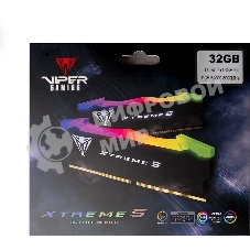 Оперативная память Patriot Viper Xtreme 5, DDR5, 32GB (2x16GB), 8000MHz, CL38, DIMM, с радиаторами, RGB, черный