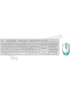 Комплект клавиатура+мышь Defender Auckland C-987 беспроводной, USB, 1600 DPI, белый