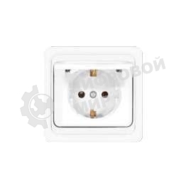 Розетка 1-м СП Валери 16А с защ. крышкой с заземл. бел. UNIVersal В0029