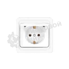Розетка 1-м СП Валери 16А с защ. крышкой с заземл. бел. UNIVersal В0029