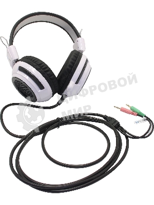 Проводные наушники Oklick HS-G300 белый/черный, полноразмерные, Jack 3.5 мм