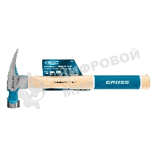 Молоток-гвоздодер Gross 10418 American hickory 450г, угол 75, магнит, обрезиненная рукоятка