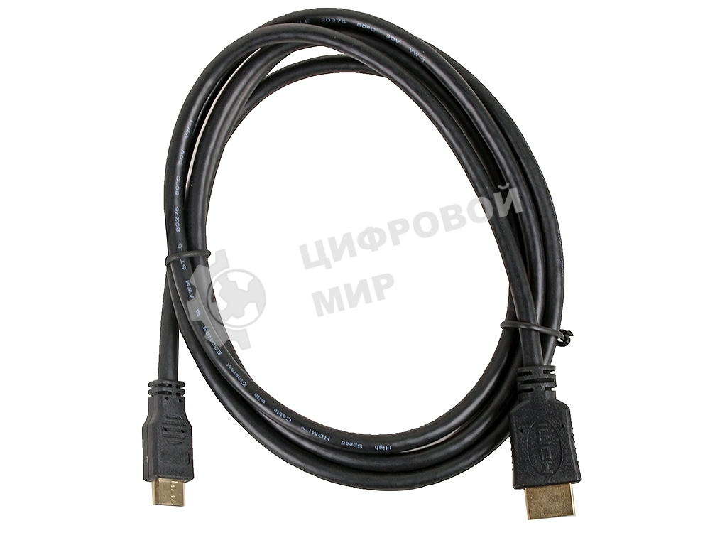 Кабель Cablexpert HDMI-mini HDMI CC-HDMI4C-6, 19M/19M, v2.0, медь, позол.разъемы, экран, 1.8м, черный, пакет