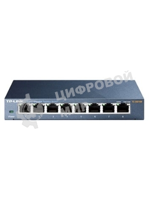 Коммутатор TP-Link SMB TL-SG108 8-port Desktop Gigabit Switch, 8 10/100/1000M RJ45 ports,metal case