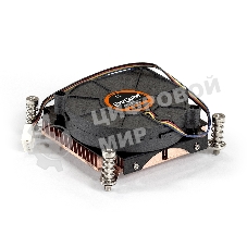 Кулер для процессора ExeGate ESNK-0049.PWM.1U.2011/66.Cu черный, 75 мм, медь, 5000 об/мин, 54 дБ, 4 pin, 115 Вт, 30 мм