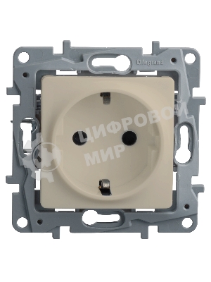 Розетка 2К+З винты, сл. кость ETIKA 