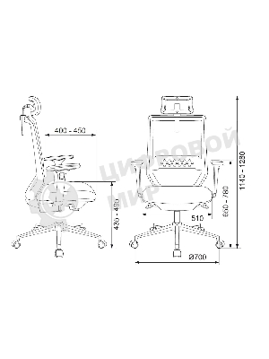 Кресло Бюрократ MC-612N-H TW-01 черный, сетка, подголовник