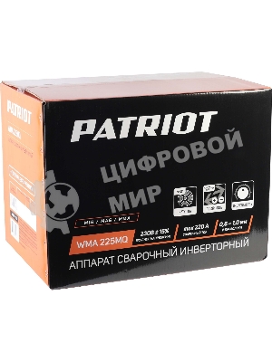 Сварочный аппарат PATRIOT WMA 225MQ (605301755) инверторный mig/mag/mma стальной и флюс. провлокой