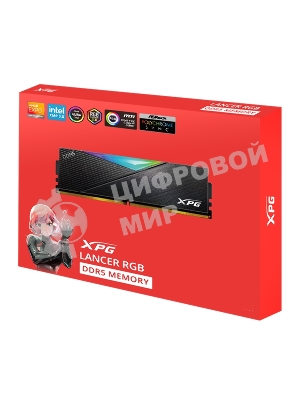 Оперативная память XPG Lancer, DDR5, 32GB (2x16GB), 7200MHz, CL34, DIMM, с радиаторами, RGB, черный