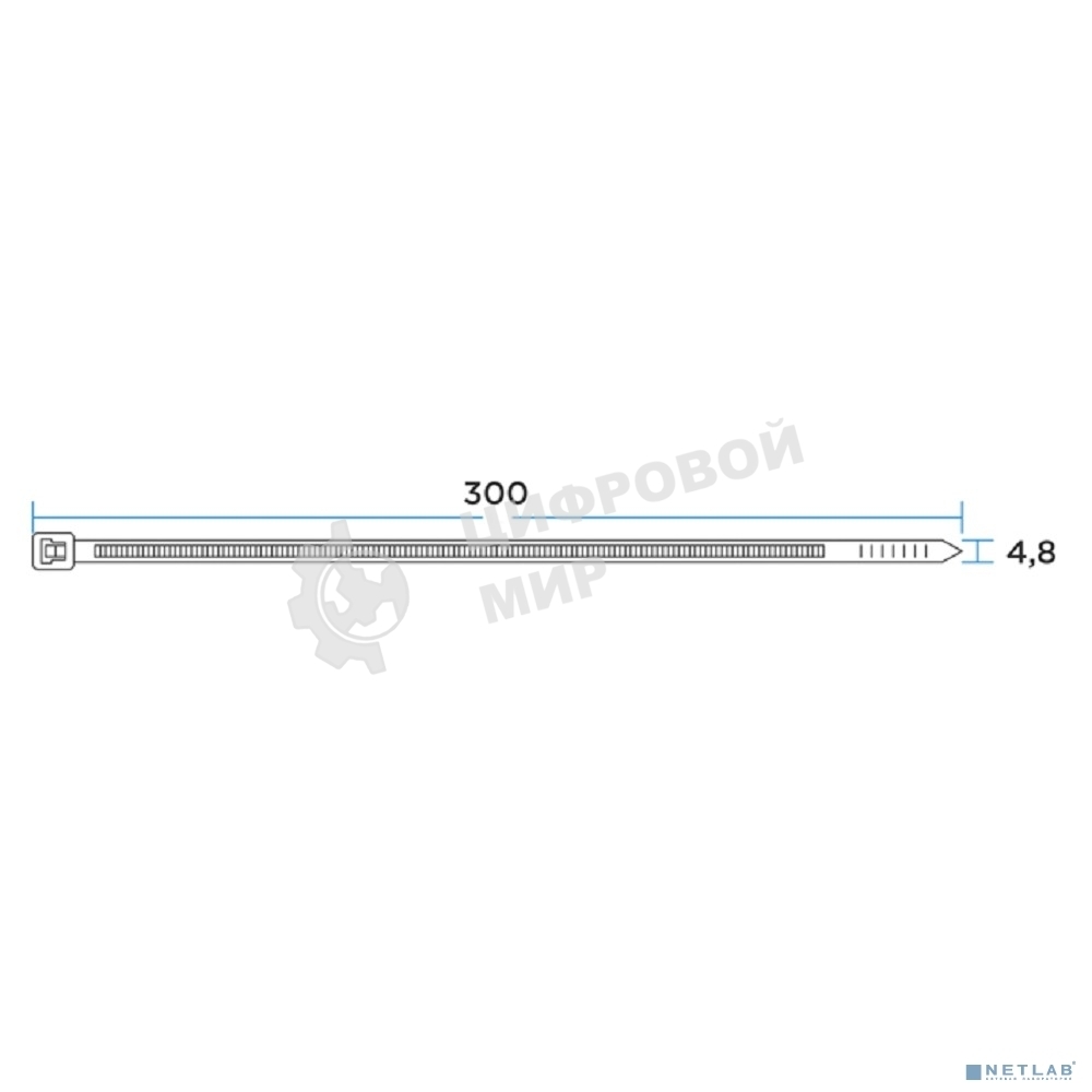 Хомут кабельный PROconnect 4.8х300 нейл. черн. (уп.100шт)