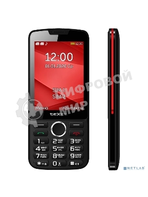 Мобильный телефон teXet TM-308 черный-красный