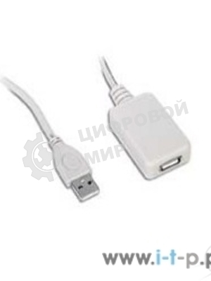 Кабель Gembird USB 2.0 удлинительный, активный 4.8м AM/AF, черный
