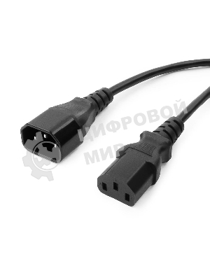 Кабель питания сист.блок-монитор Cablexpert PC-189, 1.8м, C13-C14, 6А, черный, с заземлением