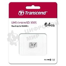 Флеш карта microSD 64Gb Transcend microSDXC Class 10 UHS-I U1, (без адаптера), TLC