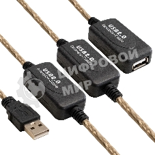 Удлинитель активный USB2.0-repeater ExeGate EX-UAE-AMAF-25.0 (Am/Af, 25м)