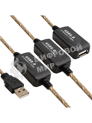 Удлинитель активный USB2.0-repeater ExeGate EX-UAE-AMAF-25.0 (Am/Af, 25м)