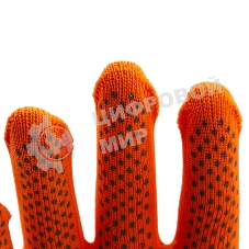Перчатки из синтетической нити, ПВХ точка, 13 класс, оранжевые, XL Россия