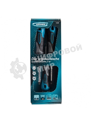Набор отверток Gross 12167 комбинированный 3 шт, S2, трехкомпонентная рукоятка