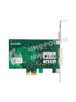 Сетевой адаптер ExeGate EXE-82576-F2 (PCI-E x1 v2.0, порты 2xSFP, 10/100/1000Mbps, Gigabit Server NIC Intel Chipset 82576-F2)