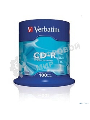 Диск CD-R Verbatim 700Mb 52x Cake Box (100шт) (43411)