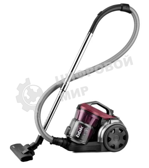 Пылесос BBK BV 1502 черный/темная вишня, 300/1600 Вт, уборка сухая, пылесборник контейнер 2 л