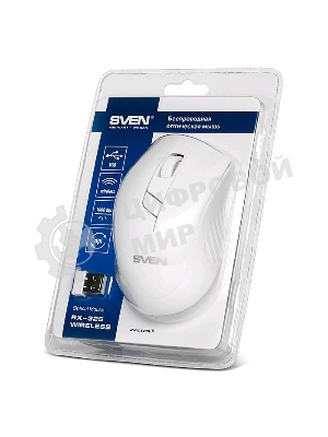 Мышь беспроводная SVEN RX-325 белый, 1000 dpi, радиоканал, USB, кнопки - 4