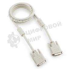 Кабель DVI-D single link Gembird/Cablexpert CC-DVI-6C, 19M/19M, 1.8м, серый, экран, феррит.кольца, пакет