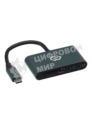 Кард-ридер Digma CR-СA2512-G/темно-серый/SD/TF/micro-SD/USB Type-C/алюминий
