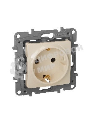 Розетка 2К+З винты, сл. кость ETIKA 