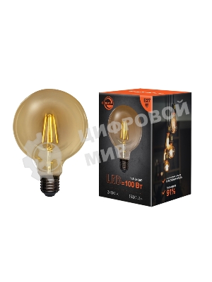 Лампа светодиодная филаментная Rexant Груша A125 11.5 Вт 1380 Лм 2400K E27 диммируемая золотистая колба