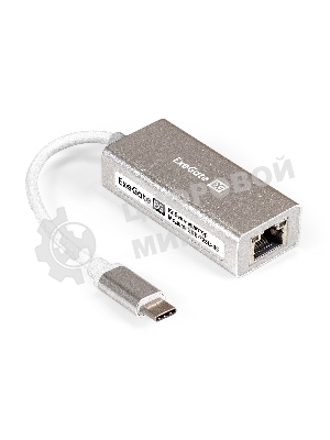 Кабель-адаптер ExeGate EXE-725C-45 (USB3.0 Type-C --> 1xRJ45 UTP 100Mbps/1000Mbps/2.5Gbps, Realtek Chipset RLT8156, корпус алюминиевый, серебристый)