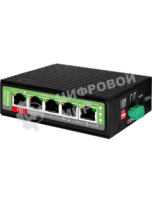 Коммутатор Digma DSP404F-1F-200 (L2) 5x100 Мбит/с 4PoE 4PoE+ 1PoE++ 200W неуправляемый
