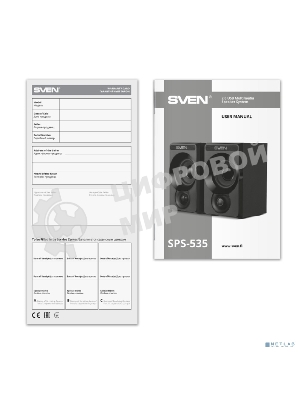 Акустическая система SVEN SPS-535, черный, акустическая система 2.0, USB, мощность 2x3 Вт(RMS)