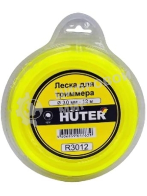 Леска для садовых триммеров Huter R3012 d=3мм L=12м для Huter GGT-1900S(T) (71/2/1)