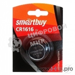 Батарейка Smartbuy CR1616/1B (12/720) (SBBL-1616-1B) (1 шт. в уп-ке)