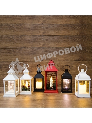 Декоративный фонарь Neon-night с лампочкой, белый корпус, размер 10.5х10.5х24 см, цвет теплый белый