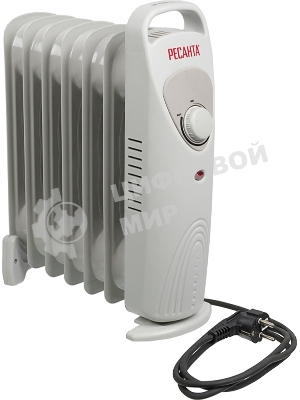 Обогреватель масляный Ресанта ОММ-7Н (7 секций) белый, 700 Вт, 10 м2, термостат 67/3/1