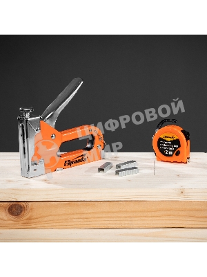 Набор Sparta: степлер мебельный регулируемый, скобы 500 шт, рулетка 2м., тип скобы 53, 4-14 мм