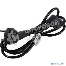 Кабель питания ExeGate PC-1,2 OfficePC 450W (Евровилка Schuko ->С13 угловой) VDE-250V черный, 1.2м